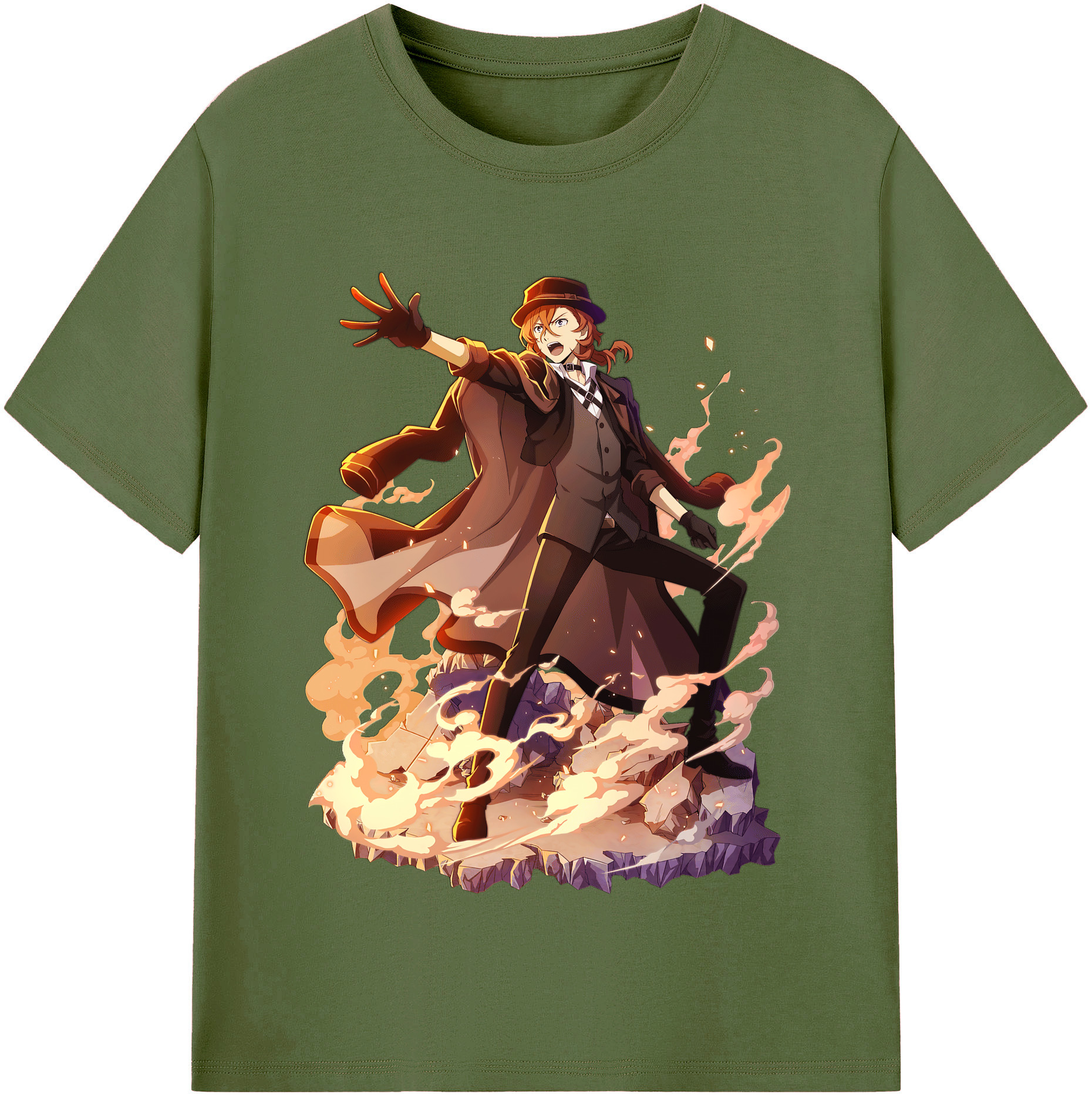 （画像用） 文豪ストレイドッグス Bungo Stray Dogs 綿100％半袖Tシャツ（フロントプリント）